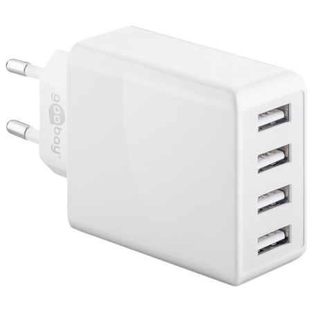Goobay 44962 30 W USB-A Multiport Charger, White