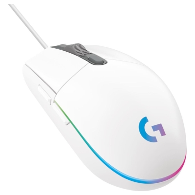 Logitech G203 LIGHTSYNC Corded Gaming Mouse - WHITE - USB