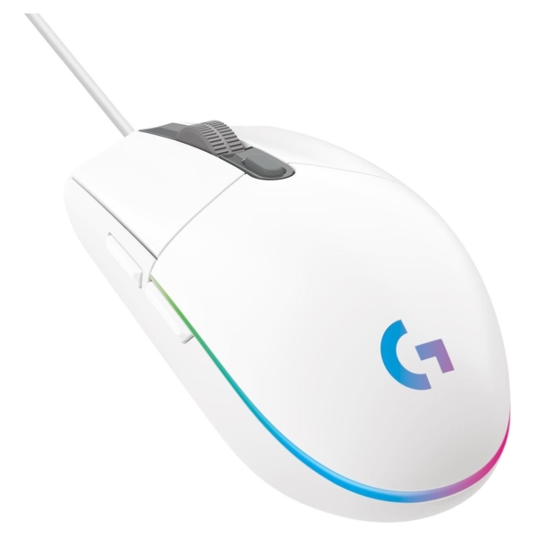 Logitech G203 LIGHTSYNC Corded Gaming Mouse - WHITE - USB