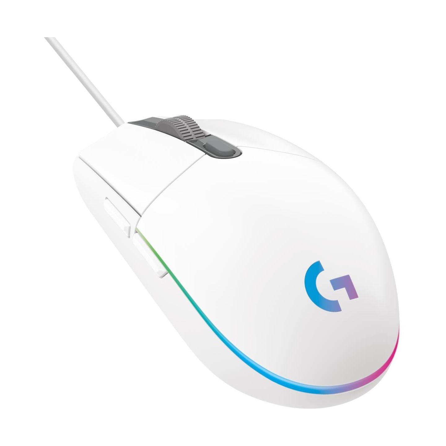 Logitech G203 LIGHTSYNC Corded Gaming Mouse - WHITE - USB