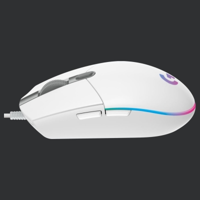 Logitech G203 LIGHTSYNC Corded Gaming Mouse - WHITE - USB