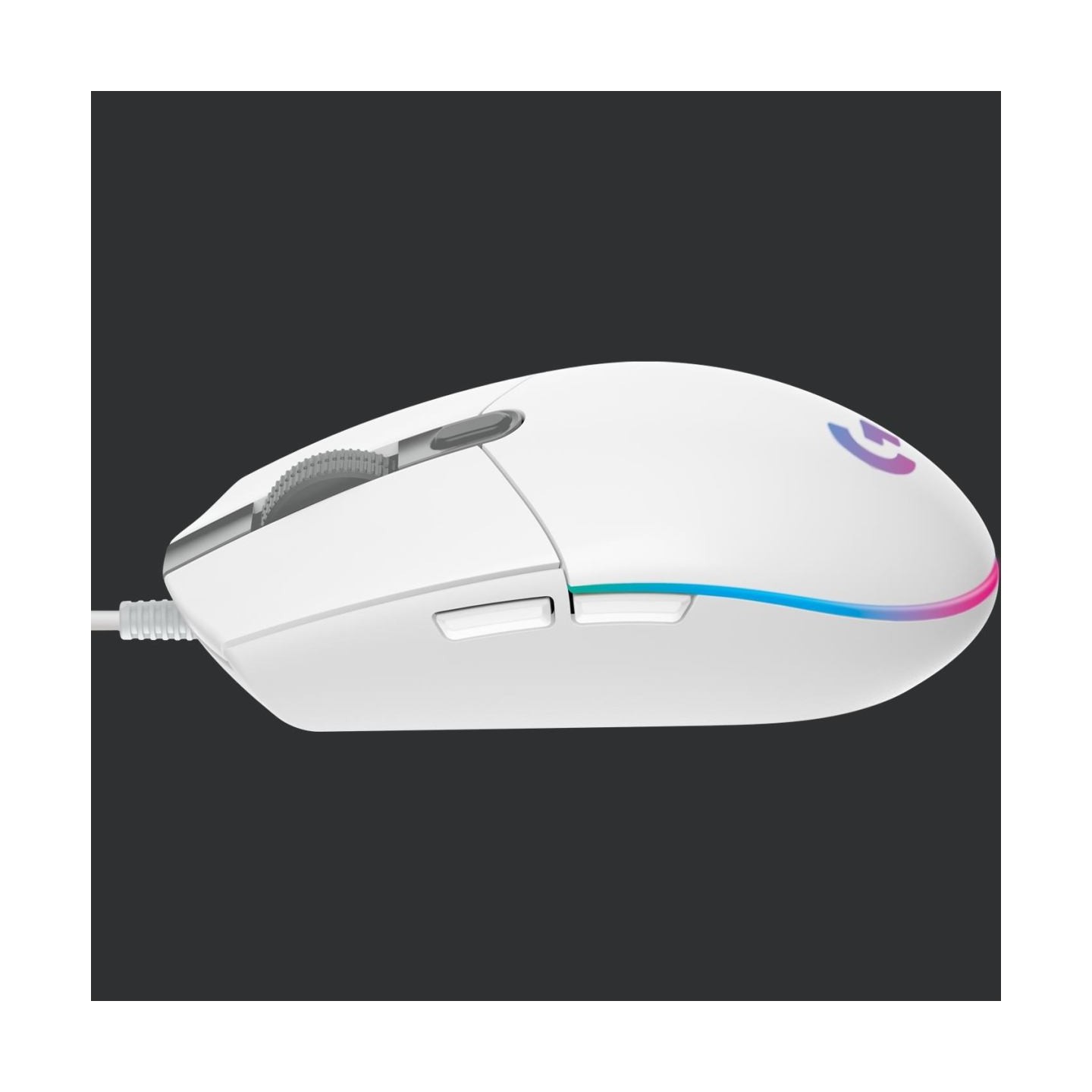 Logitech G203 LIGHTSYNC Corded Gaming Mouse - WHITE - USB