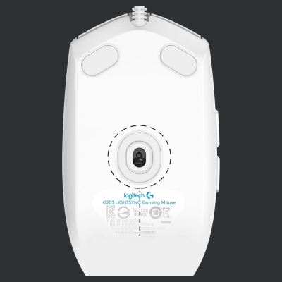 Logitech G203 LIGHTSYNC Corded Gaming Mouse - WHITE - USB