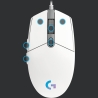 Logitech G203 LIGHTSYNC Corded Gaming Mouse - WHITE - USB