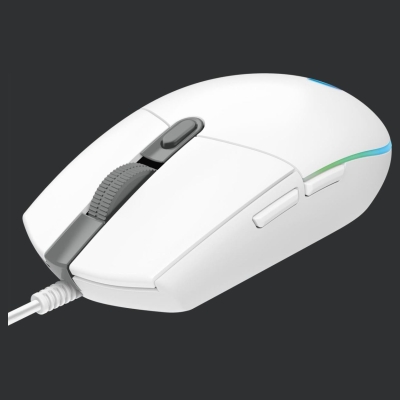 Logitech G203 LIGHTSYNC Corded Gaming Mouse - WHITE - USB