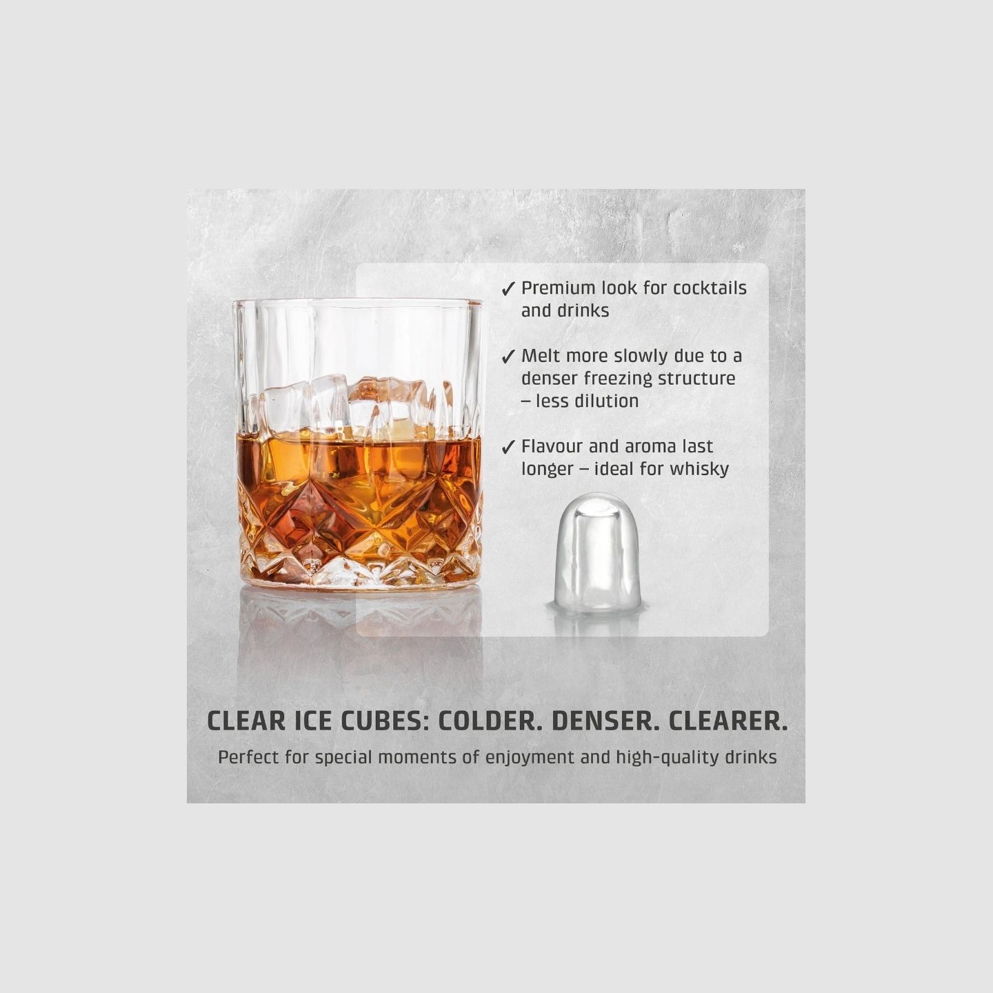 Caso Ice Cube Maker | Clear Ice Advanced | Power 130 W | Capacity 1.5 L | Matt Black