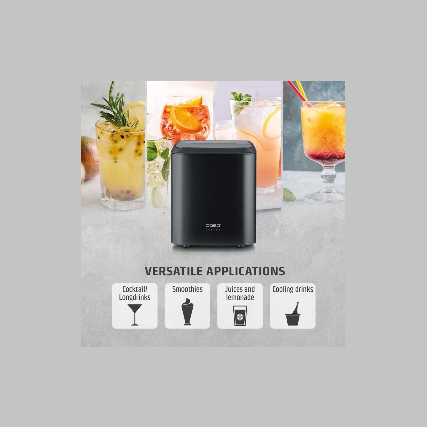 Caso Ice Cube Maker | Clear Ice Advanced | Power 130 W | Capacity 1.5 L | Matt Black