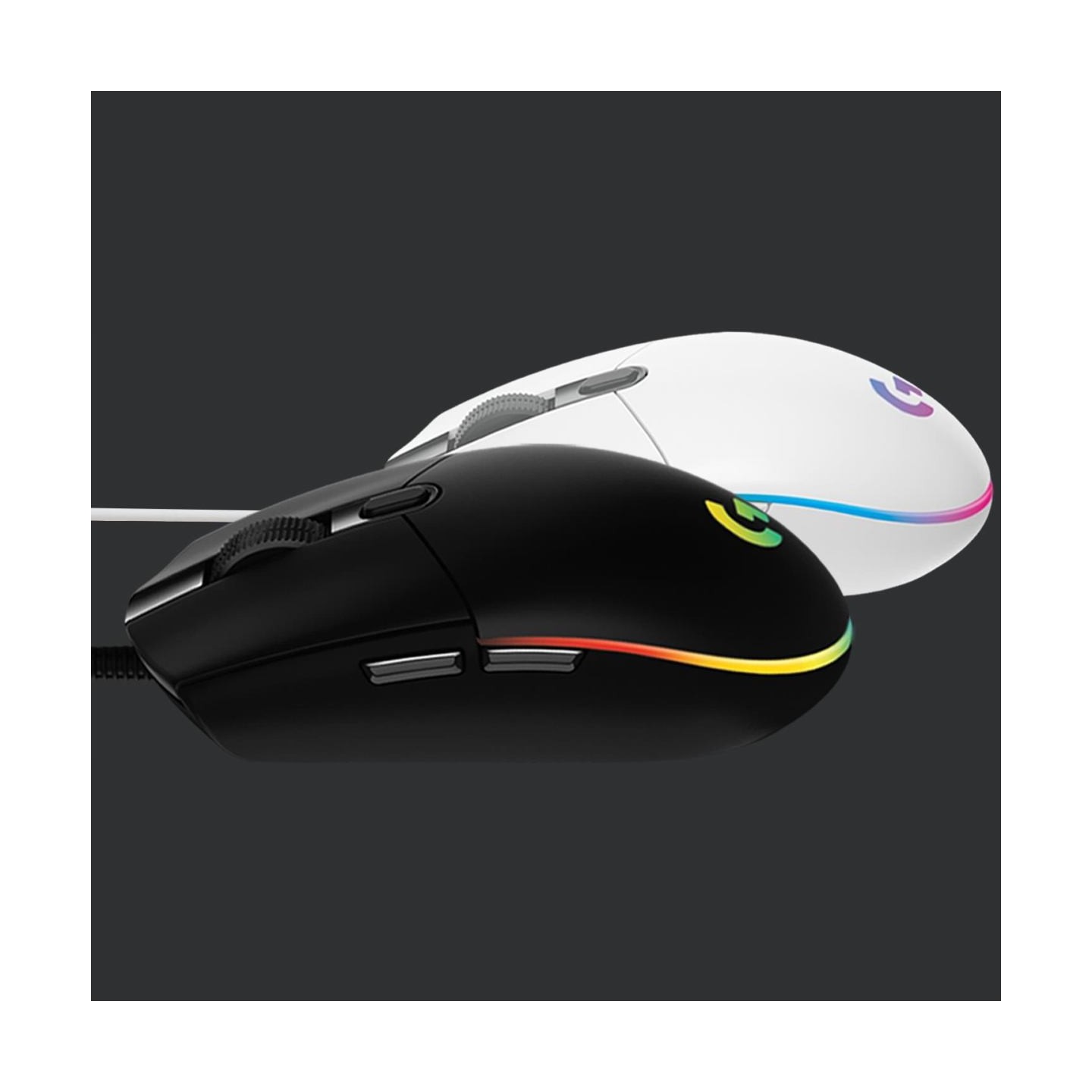 Logitech G203 LIGHTSYNC Corded Gaming Mouse - WHITE - USB