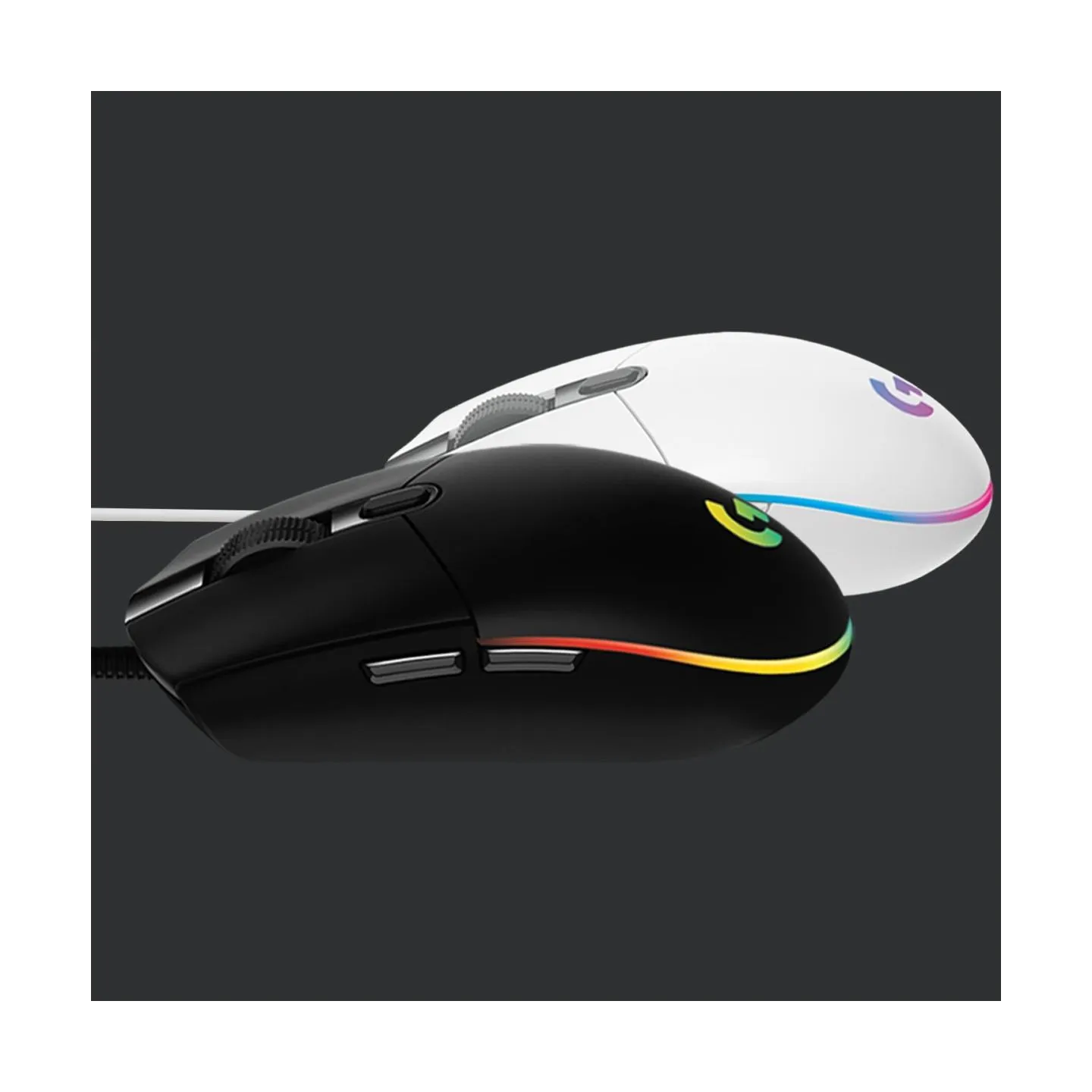 Logitech G203 LIGHTSYNC Corded Gaming Mouse - WHITE - USB