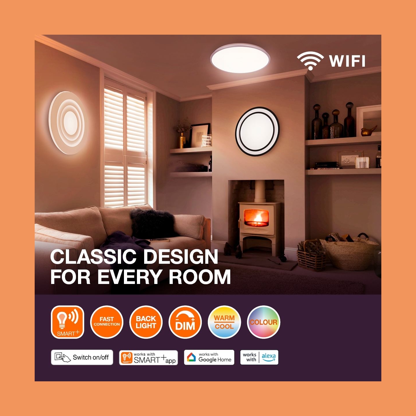 Osram SMART+ ORBIS ULTRA SLIM BACKLIGHT 235 RGB TW BK | 19 W | RGBTW | Wi-Fi