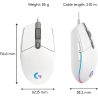 Logitech G203 LIGHTSYNC Corded Gaming Mouse - WHITE - USB