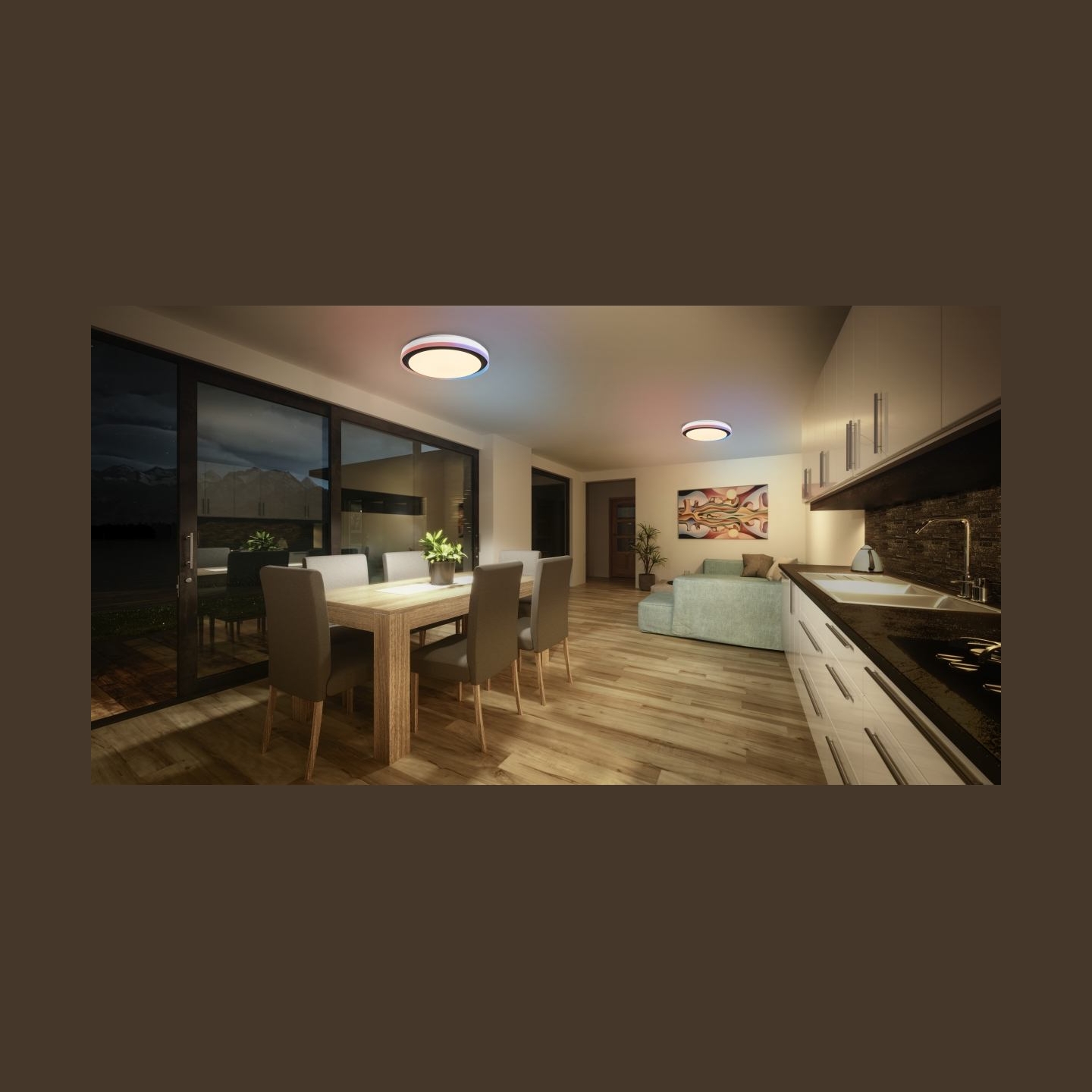 Osram SMART+ WIFI ORBIS MAGIC WALL/CEILING 500mm RGB+TW Dimmable black+white | 38 W | RGBTW | Wi-Fi