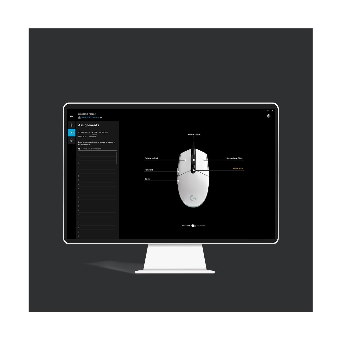 Logitech G203 LIGHTSYNC Corded Gaming Mouse - WHITE - USB