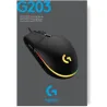 Logitech G203 LIGHTSYNC Corded Gaming Mouse - WHITE - USB