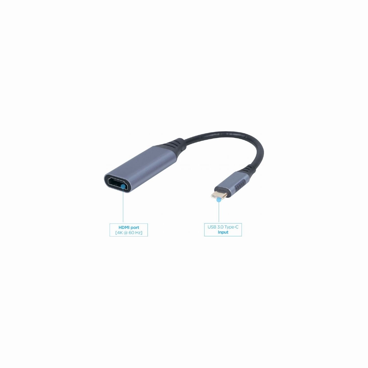 Cablexpert USB Type-C to HDMI display adapter, Space grey | A-USB3C-HDMI-01