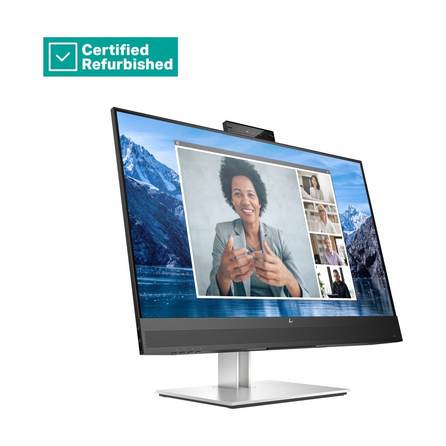 HP RENEW SILVER HP E27m G4 QHD Charging Conferencing Monitor - 27" 2560x1440 QHD 300-nit 75Hz AG, IPS, USB-C(65W)/HDMI/DisplayPo