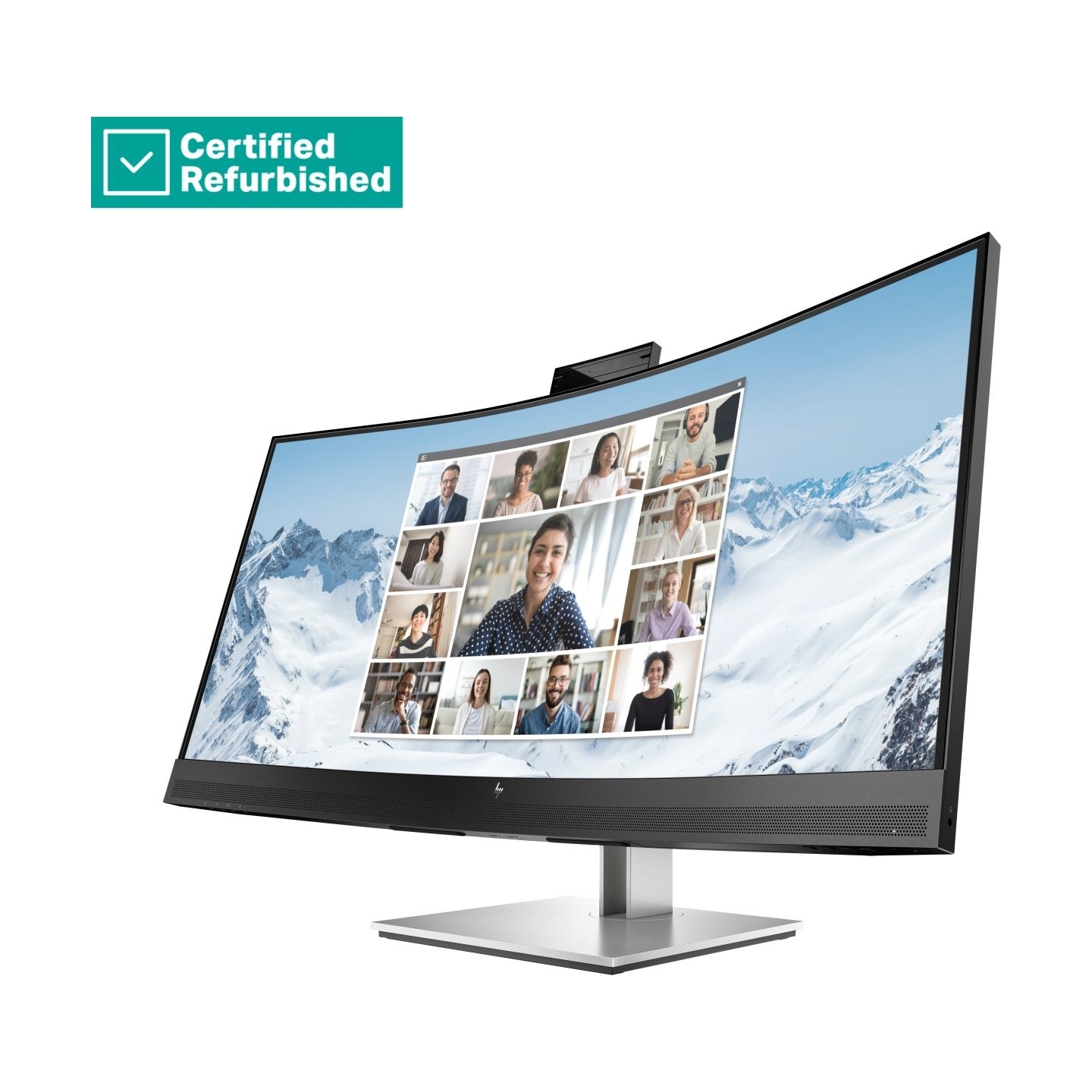 HP RENEW SILVER HP E34m G4 Curved Conferencing Monitor - 34" 3440x1440 WQHD 400-nit 75Hz AG, Curved, VA, USB-C(65W)/HDMI/Display