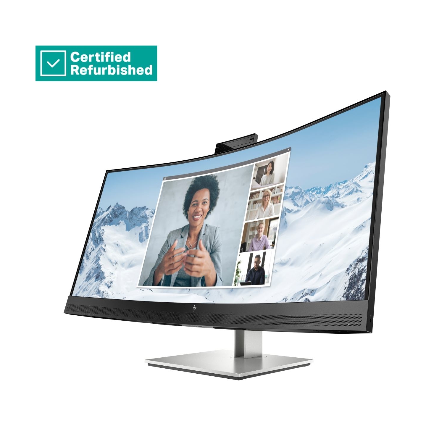 HP RENEW SILVER HP E34m G4 Curved Conferencing Monitor - 34" 3440x1440 WQHD 400-nit 75Hz AG, Curved, VA, USB-C(65W)/HDMI/Display