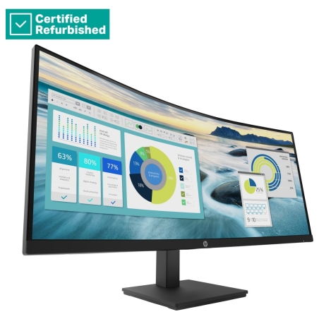 HP RENEW SILVER HP P34hc G4 Curved Charging Monitor - 34" 3440x1440 WQHD 250-nit 100Hz AG, Curved, VA, USB-C(65W)/HDMI/DisplayPo