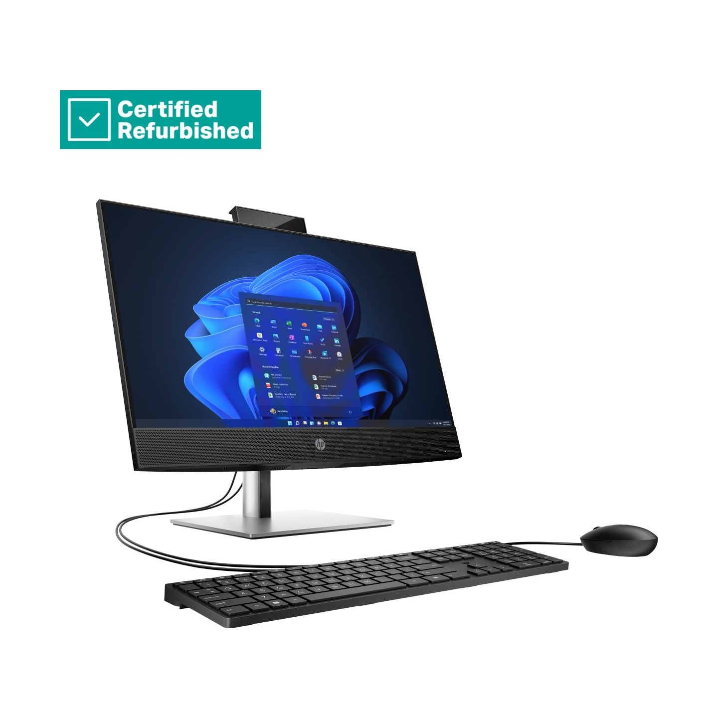 HP RENEW SILVER HP Pro 440 G9 AIO All-In-One - i7-14700T, 16GB, 512GB SSD, 23.8 FHD Non-Touch AG, Recline Stand, USB Mouse, DOS,