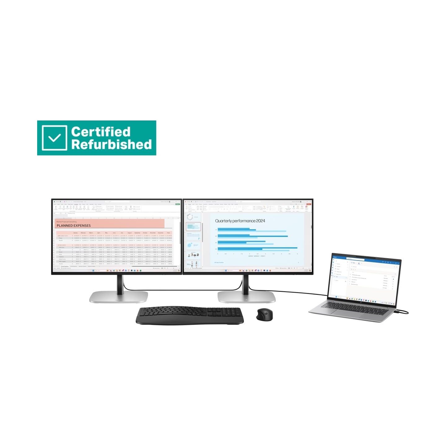 HP RENEW GOLD HP 524pu Series 5 Pro FHD Charging Monitor - 23.8" 1920x1080 FHD 350-nit 100Hz AG, IPS, USB-C(100W/15W)/HDMI/Displ