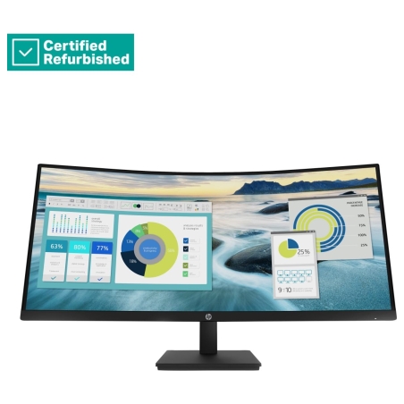 HP RENEW SILVER HP P34hc G4 Curved Charging Monitor - 34" 3440x1440 WQHD 250-nit 100Hz AG, Curved, VA, USB-C(65W)/HDMI/DisplayPo