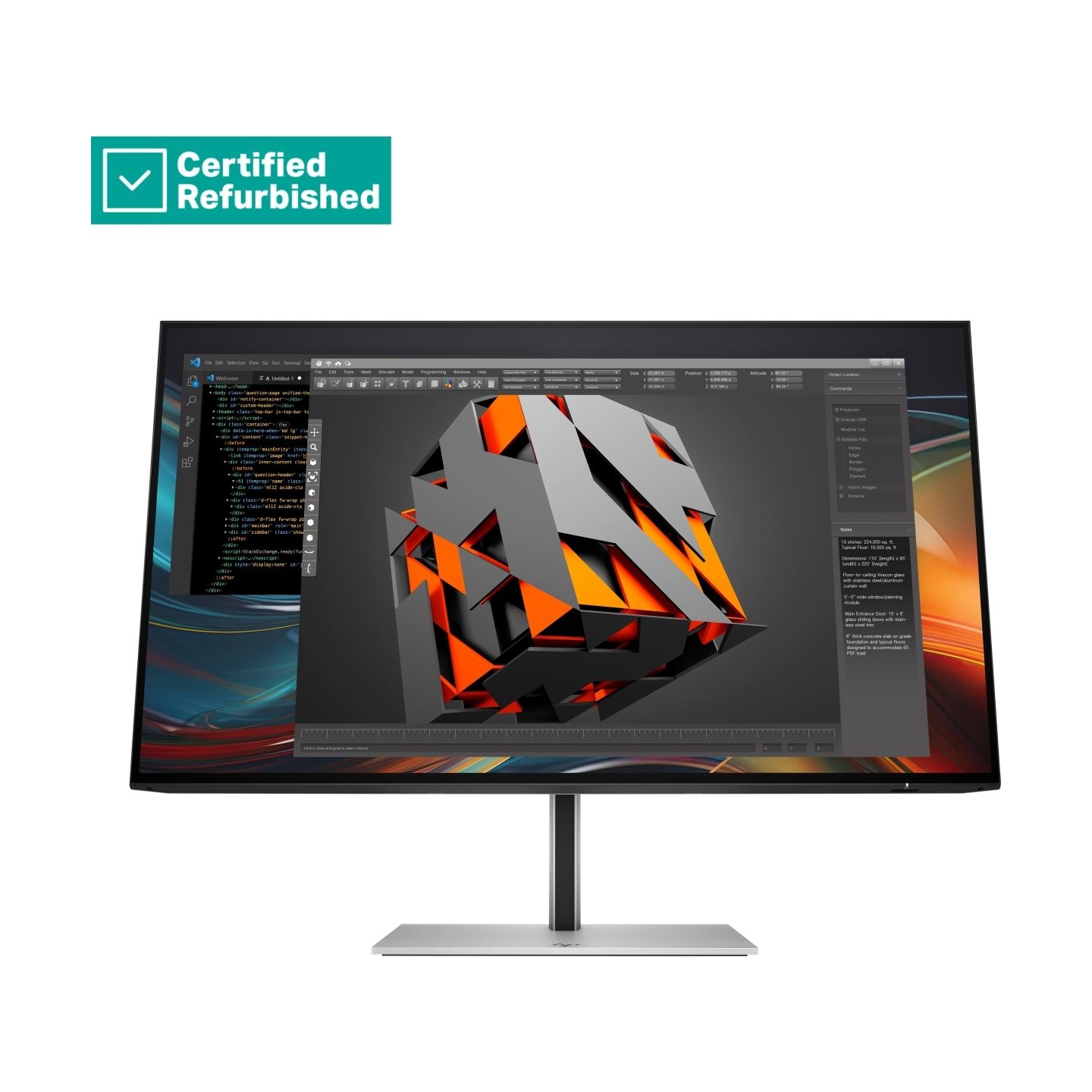 HP RENEW GOLD HP 724pf Series 7 Pro FHD Monitor - 23.8" 1920x1080 FHD 300-nit 100Hz AG, IPS, HDMI/DisplayPort/DisplayPort-out, 4