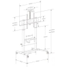 Techly Mobile Stand for Interactive Whiteboards 52-110 inches, 120kg, smooth adjustment
