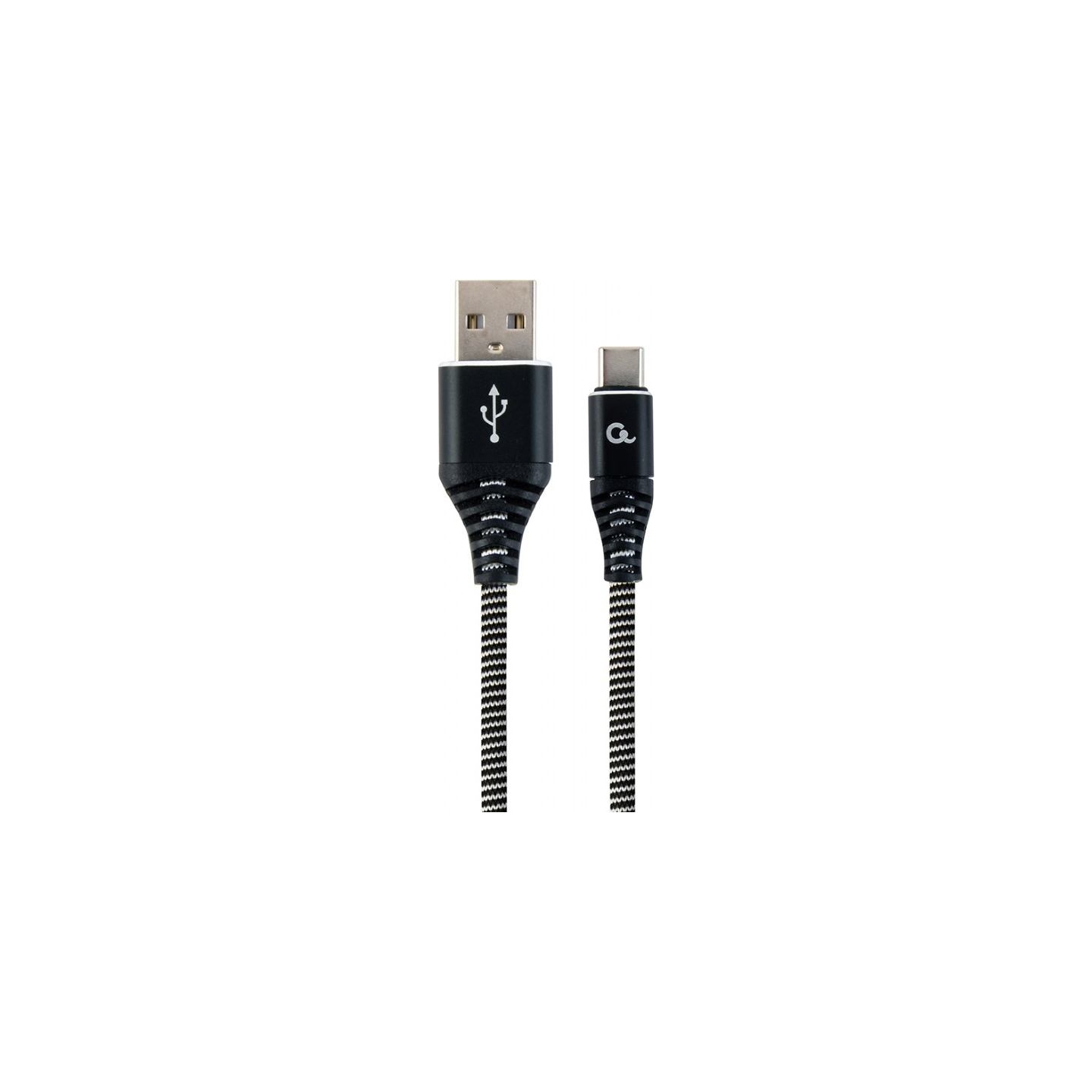 Cablexpert | Premium cotton braided Type-C USB charging and data cable, 1 m | CC-USB2B-AMCM-1M-BW
