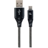 Cablexpert | Premium cotton braided Type-C USB charging and data cable, 1 m | CC-USB2B-AMCM-1M-BW