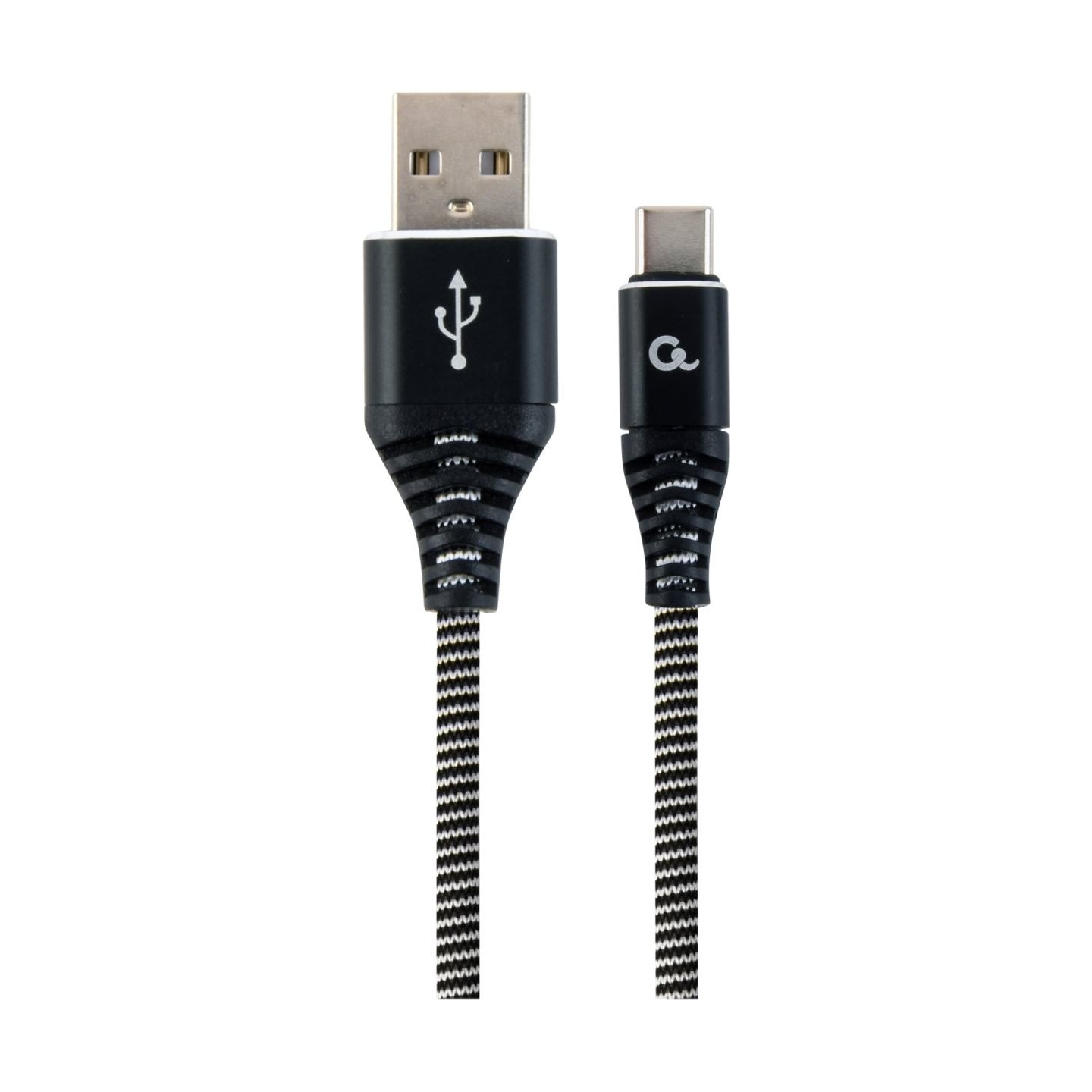 Cablexpert | Premium cotton braided Type-C USB charging and data cable, 1 m | CC-USB2B-AMCM-1M-BW