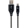 Cablexpert | Premium cotton braided Type-C USB charging and data cable, 1 m | CC-USB2B-AMCM-1M-BW
