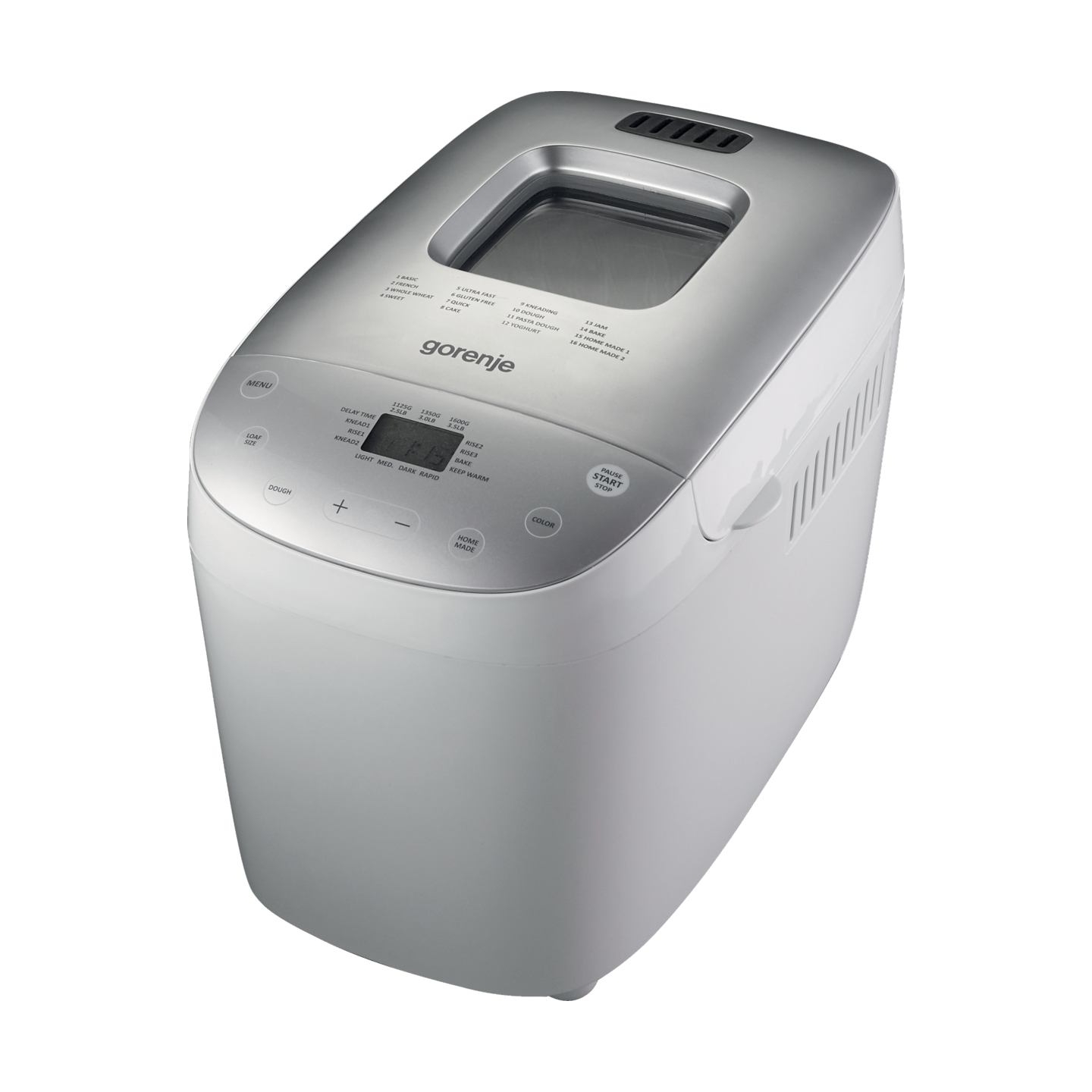 Gorenje | Bread maker | BM1600WG | Power 850 W | Number of programs 16 | Display LCD | White/Silver