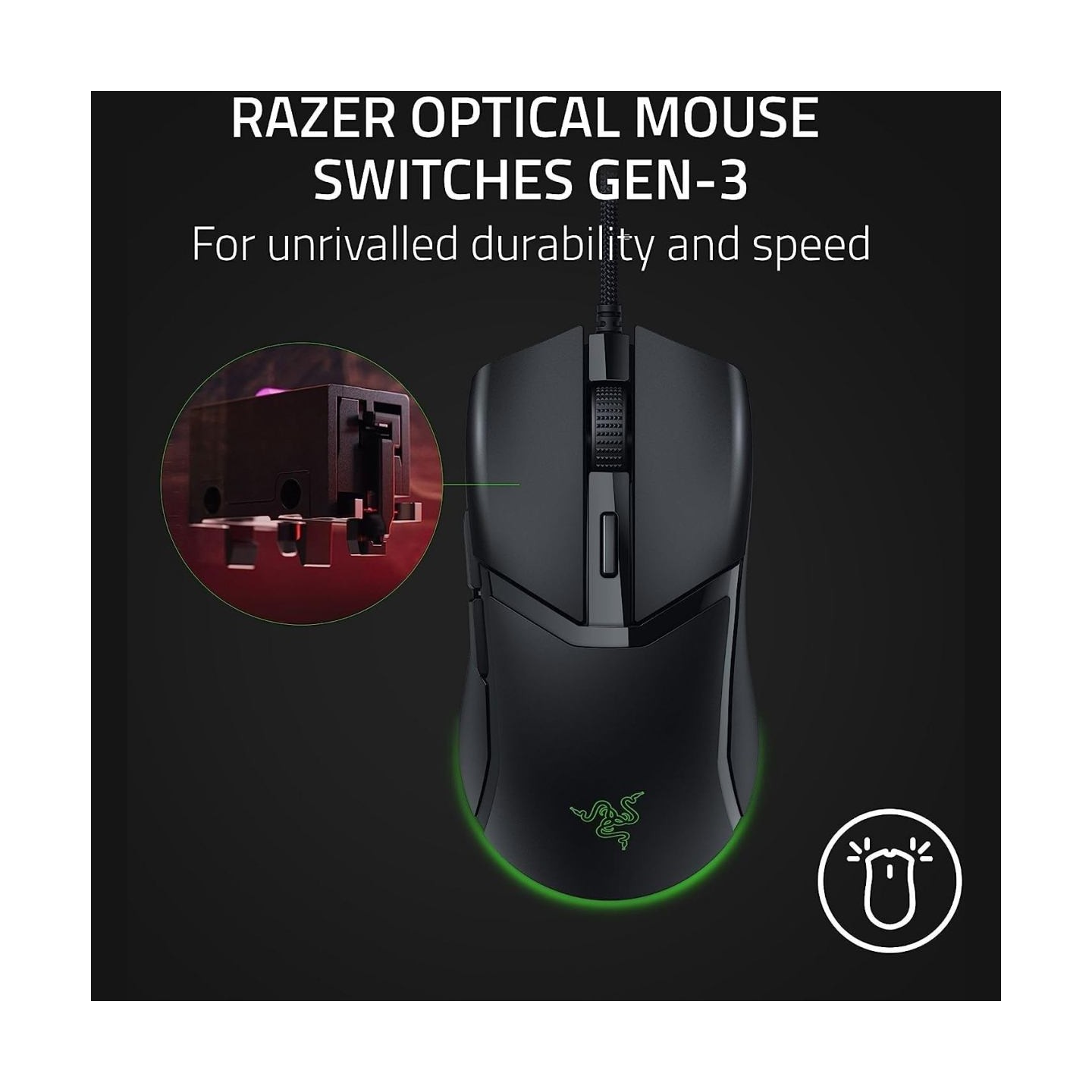 Razer Cobra Gaming Mouse, 8500 DPI, 58g, Chroma Underglow
