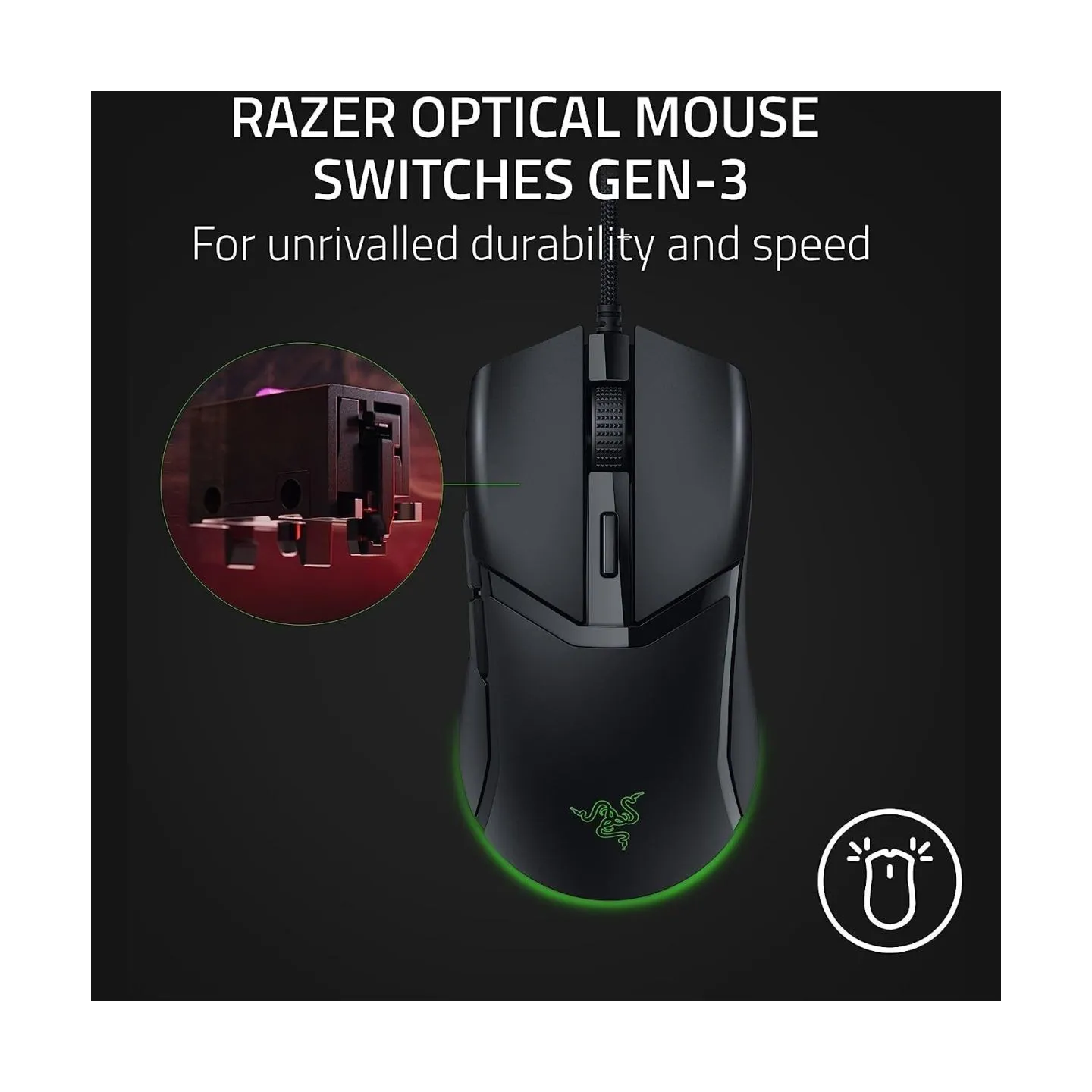 Razer Cobra Gaming Mouse, 8500 DPI, 58g, Chroma Underglow
