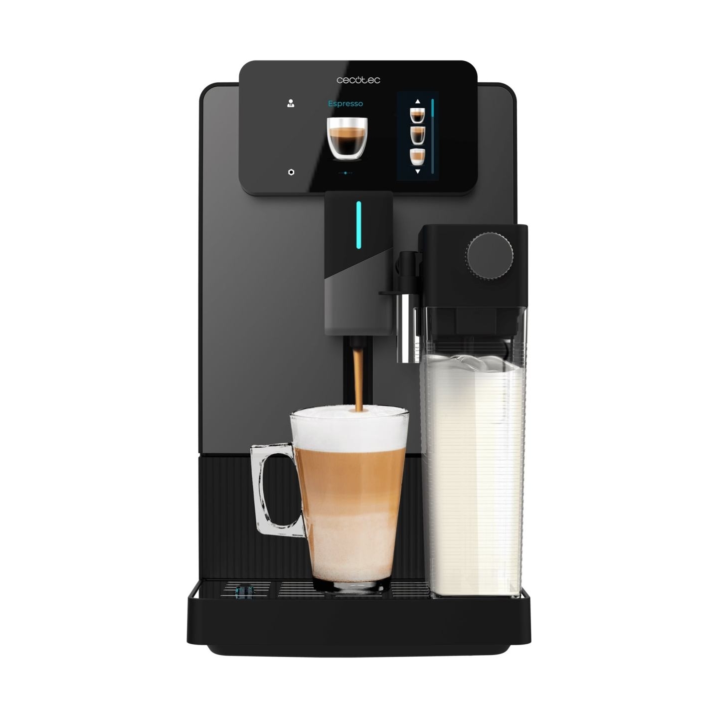 Cecotec Coffee machine | Cremmaet Latte Touch | Pump pressure 19 bar | Built-in milk frother | Super-automatic | Black | 1500 W