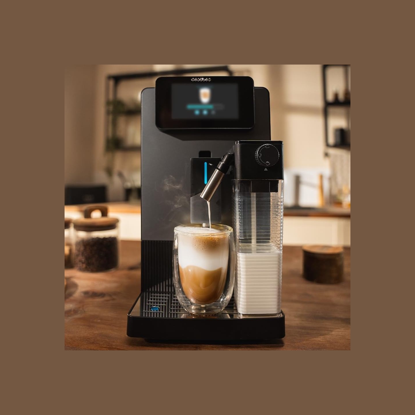 Cecotec Coffee machine | Cremmaet Latte Touch | Pump pressure 19 bar | Built-in milk frother | Super-automatic | Black | 1500 W