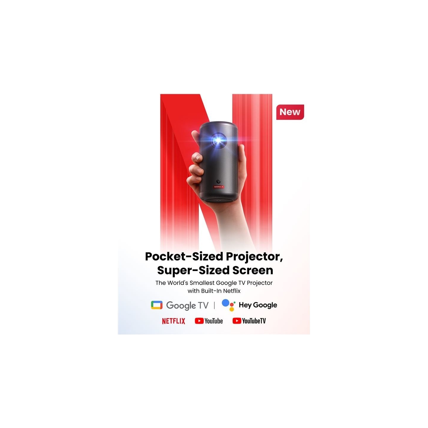 Anker Nebula | Capsule 3 Mini Portable Laser Projector | Full HD (1920x1080) | 300 ANSI lumens | Black | Wi-Fi
