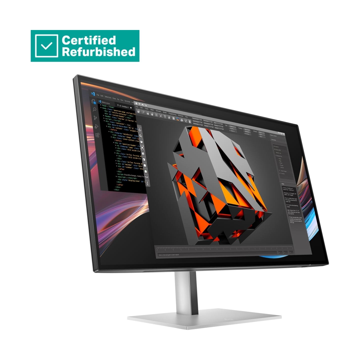HP RENEW SILVER HP 727pk Series 7 Pro 4K Charging Monitor - 27" 3840x2160 UHD 400-nit 60Hz AG, IPS Black HDR 400, USB-C(100W)/US