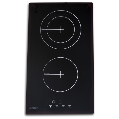 Simfer | Hob | H3.020.DEBSP | Vitroceramic | Number of burners/cooking zones 2 | Touch | Black