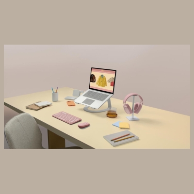 Logitech  Logitech M350s - Optical mouse - Pebble 2 - tonal rose / 910-007014