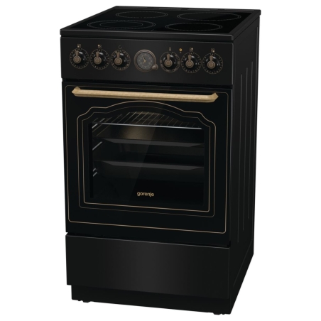 Gorenje Cooker | GECS5B70CLB | Hob type Vitroceramic | Oven type Electric | Black | Width 50 cm | Depth 59.4 cm | 70 L