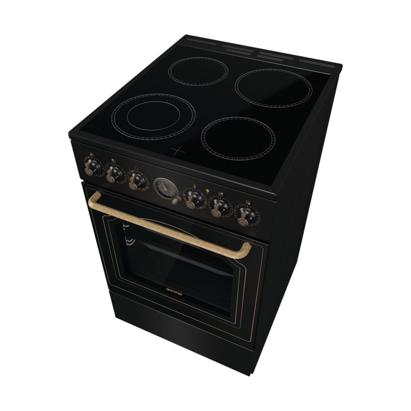 Gorenje Cooker | GECS5B70CLB | Hob type Vitroceramic | Oven type Electric | Black | Width 50 cm | Depth 59.4 cm | 70 L
