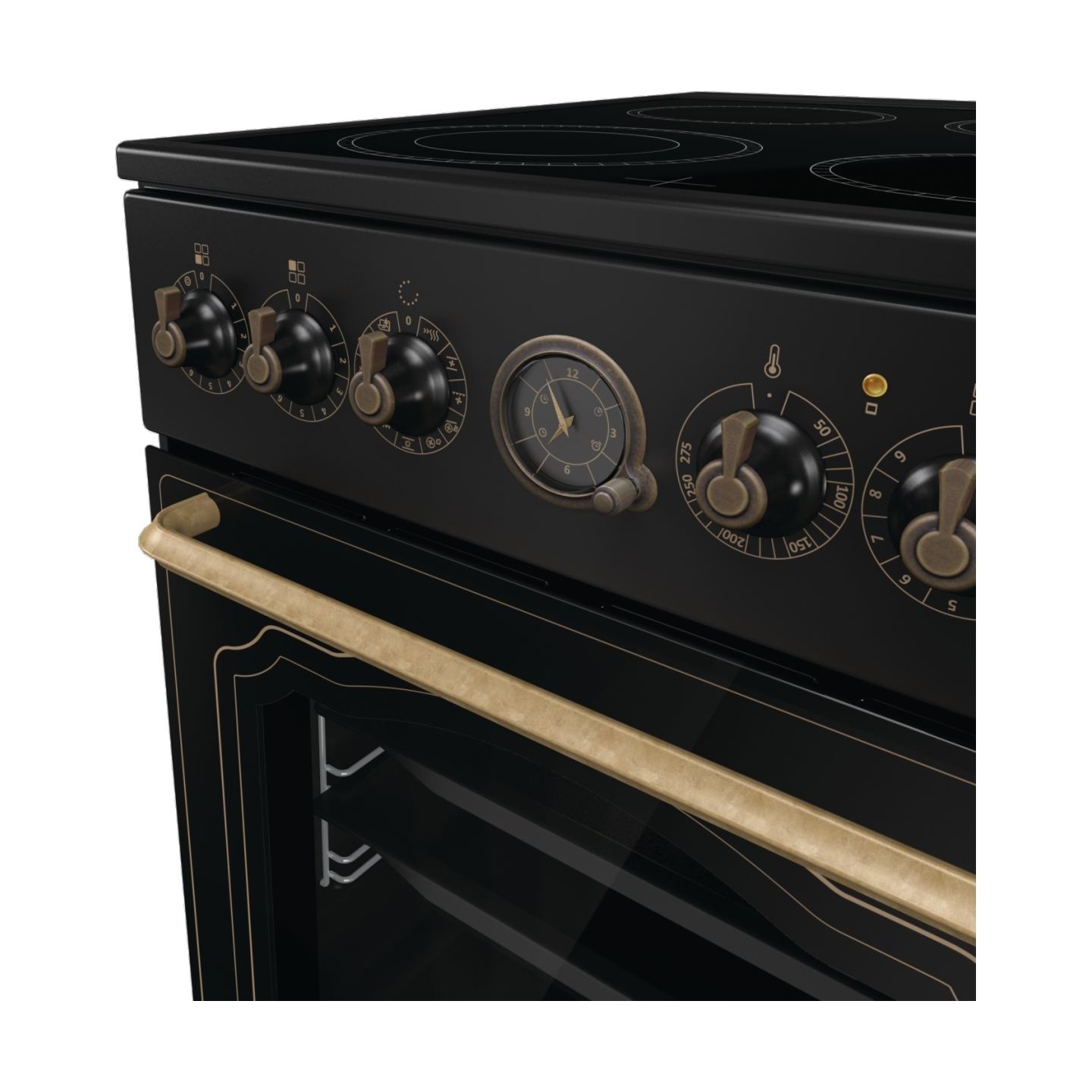 Gorenje Cooker | GECS5B70CLB | Hob type Vitroceramic | Oven type Electric | Black | Width 50 cm | Depth 59.4 cm | 70 L