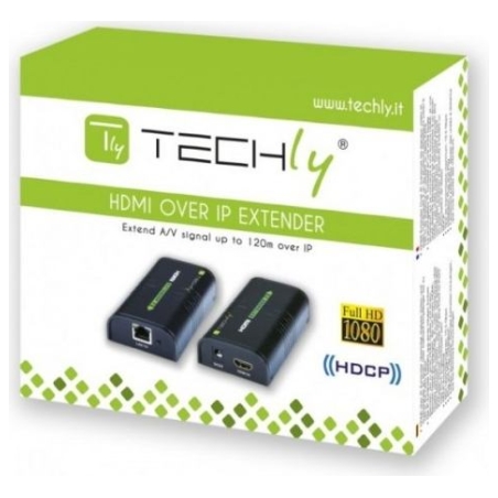 Techly Extender/HDMI splitter after cable Cat.5e/6/6a/7 up to 120m, over IP, black
