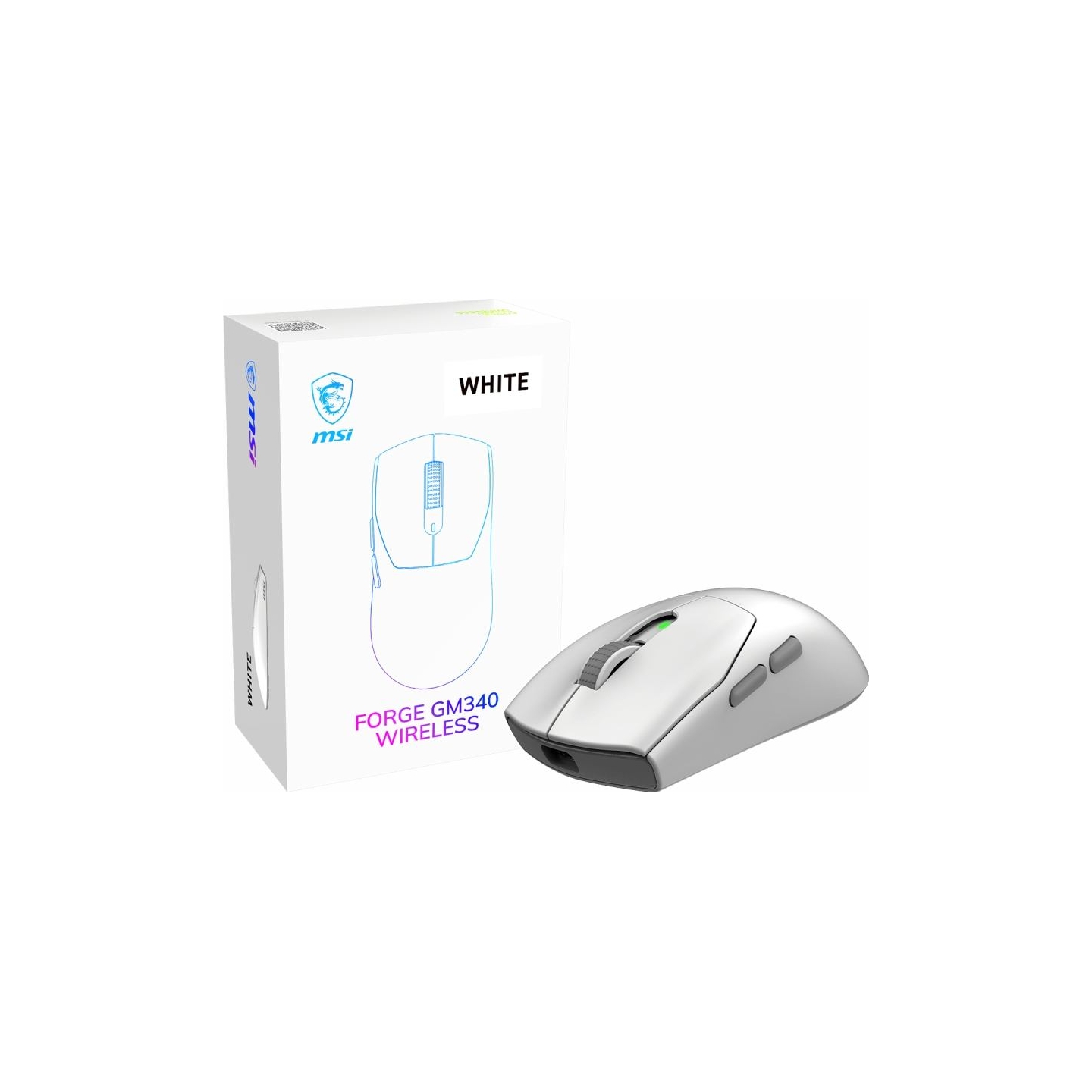 MSI Gaming Mouse | FORGE GM340 WIRELESS | Wireless | 2.4 GHz, Bluetooth, USB | White