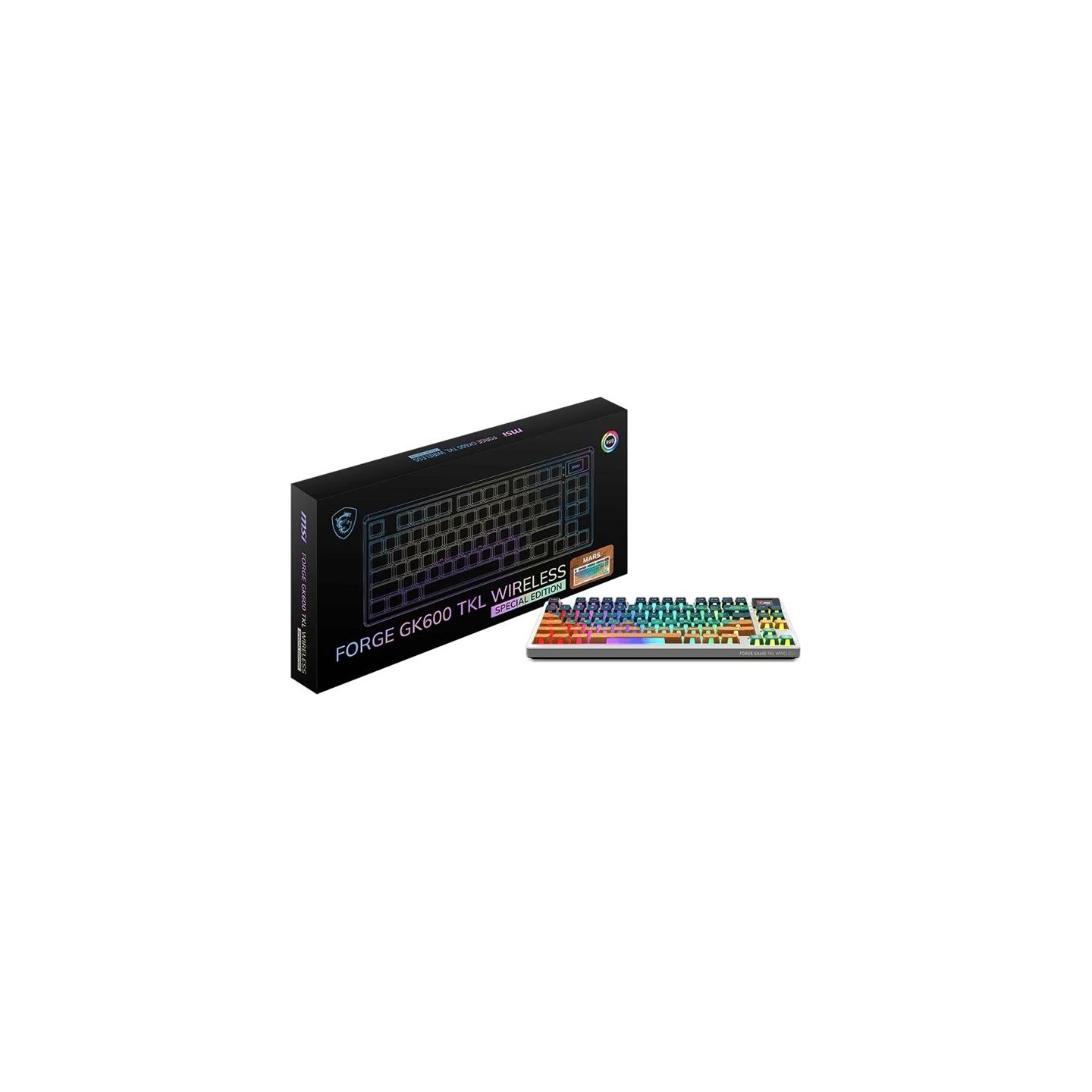 MSI FORGE GK600 TKL WIRELESS MARS | Gaming Keyboard | Wireless | US | Bluetooth | Wireless connection | Mechanical Linear