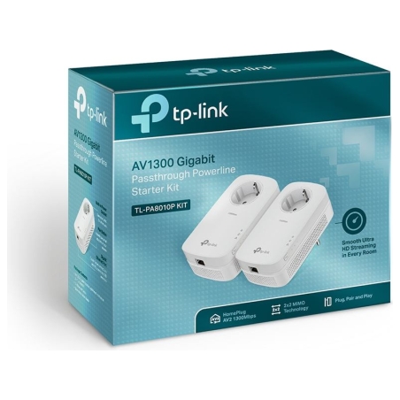 Tp-Link | AV1300 Gigabit Passthrough Powerline Starter Kit | TL-PA8010P KIT | 1300 Mbit/s | Ethernet LAN (RJ-45) ports 1 | No Wi