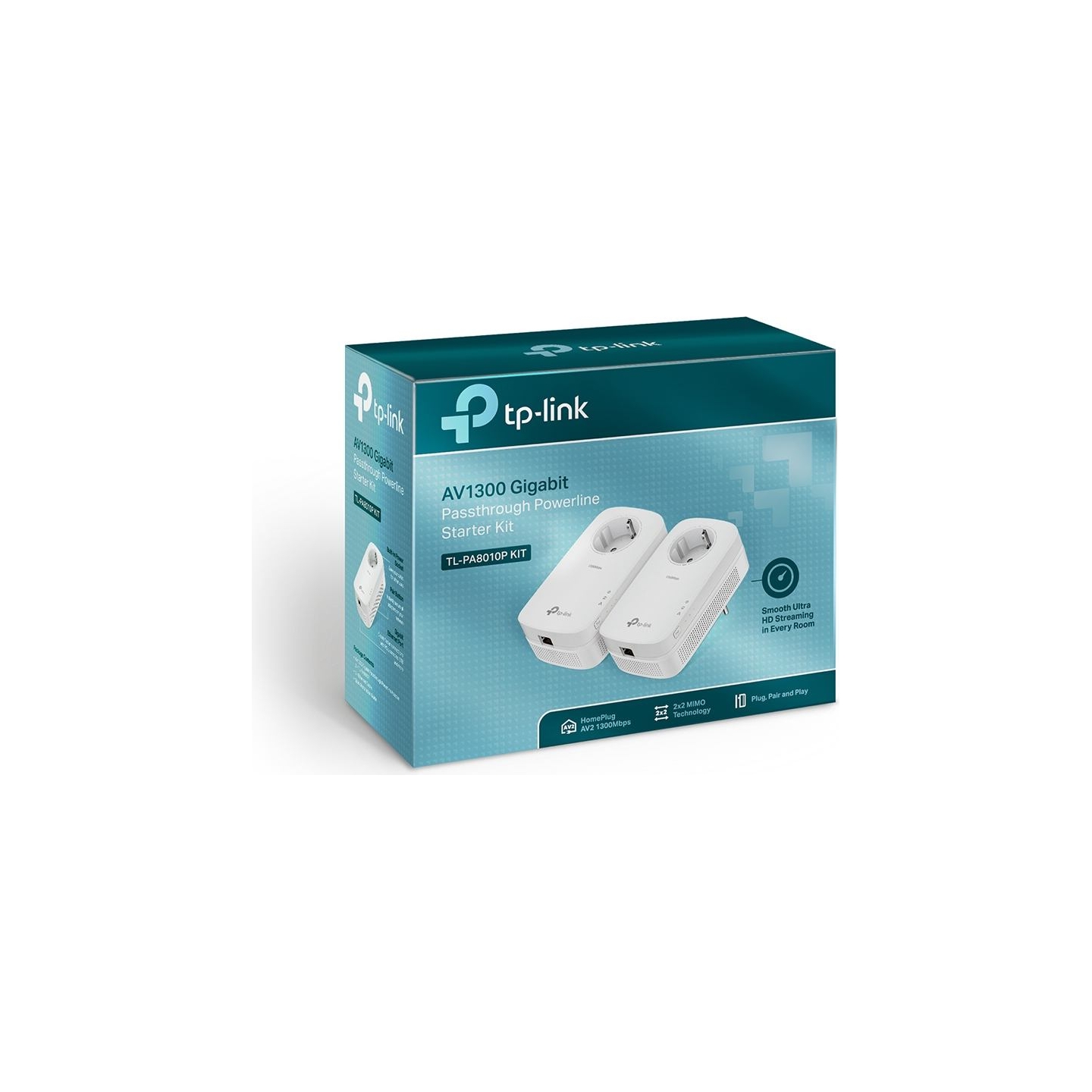Tp-Link | AV1300 Gigabit Passthrough Powerline Starter Kit | TL-PA8010P KIT | 1300 Mbit/s | Ethernet LAN (RJ-45) ports 1 | No Wi