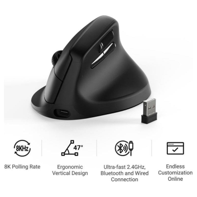 Keychron M5 (8000Hz) Black Wireless Mouse / M5-A23